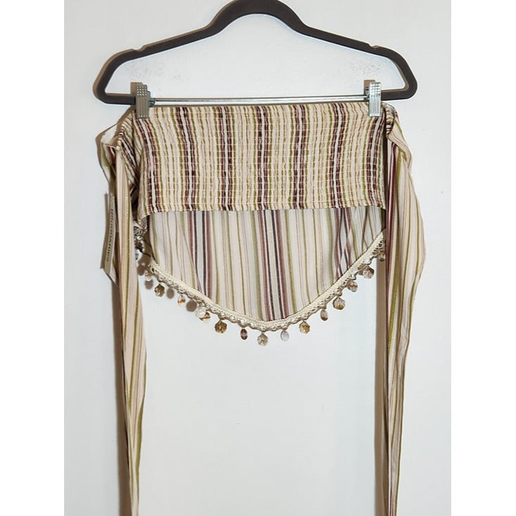 No Boundaries Multi Color Stripe Strapless Handkerchief Crop Top Size XXL NWT