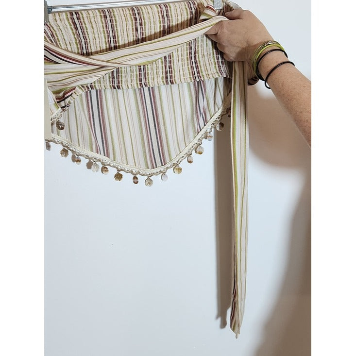 No Boundaries Multi Color Stripe Strapless Handkerchief Crop Top Size XXL NWT