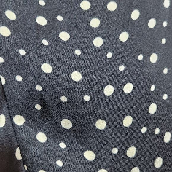 Vince Satin Navy Polka Dot Asymmetrical Skirt Size 3X