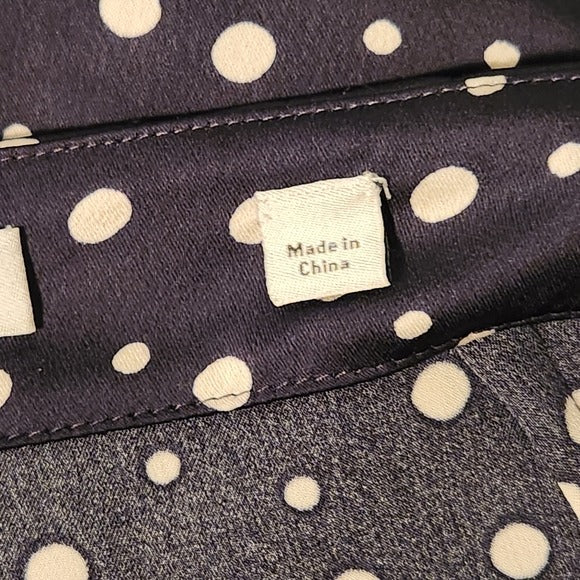Vince Satin Navy Polka Dot Asymmetrical Skirt Size 3X