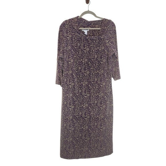 Jessica London JL Studio Purple Print Dress Size 1X Plus Size Purple Dress