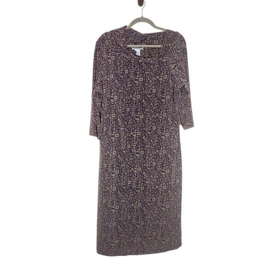 Jessica London JL Studio Purple Print Dress Size 1X Plus Size Purple Dress