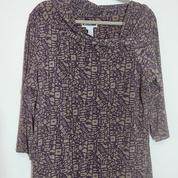 Jessica London JL Studio Purple Print Dress Size 1X Plus Size Purple Dress