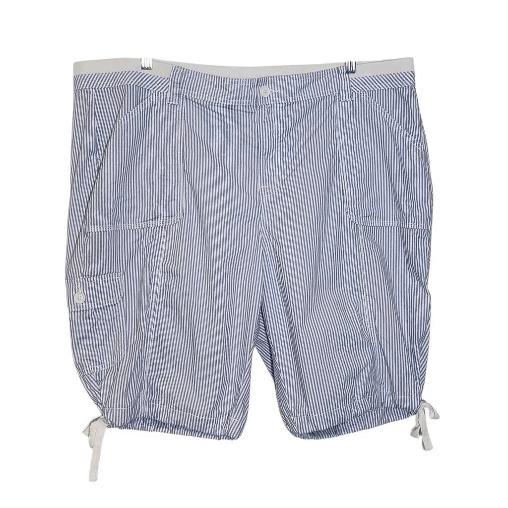St. John's Bay Blue and White Stripe Shorts Size 22W Preppy Blue Cargo Shorts
