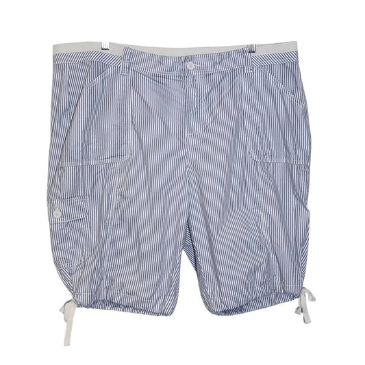 St. John's Bay Blue and White Stripe Shorts Size 22W Preppy Blue Cargo Shorts