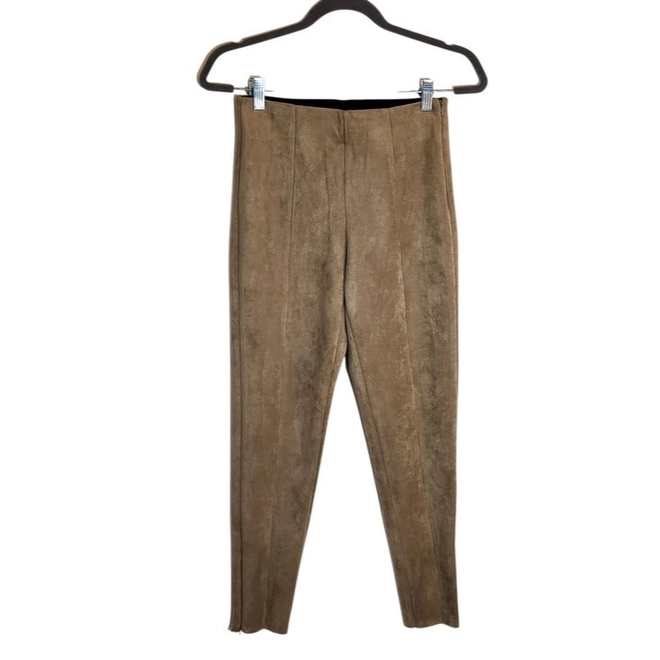 Zara Brown Faux Suede Skinny Ankle Pants Size Medium