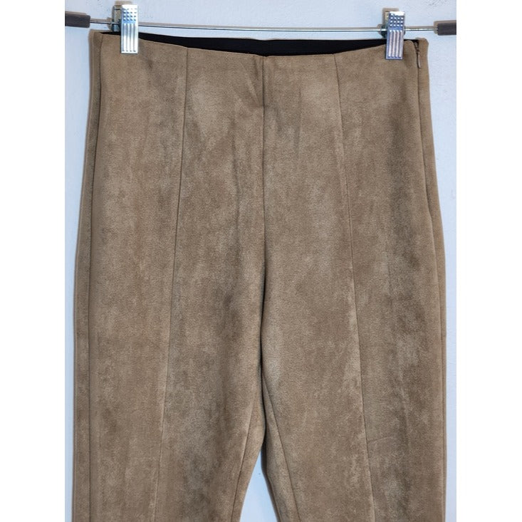 Zara Brown Faux Suede Skinny Ankle Pants Size Medium
