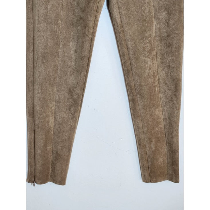 Zara Brown Faux Suede Skinny Ankle Pants Size Medium