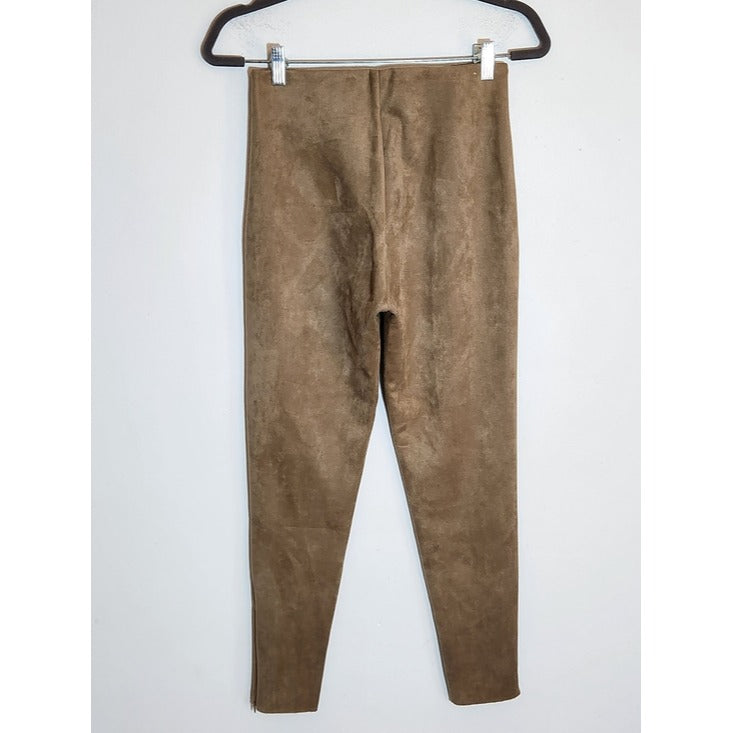 Zara Brown Faux Suede Skinny Ankle Pants Size Medium