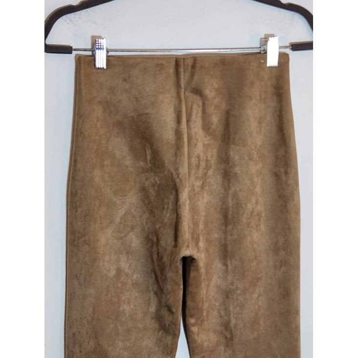Zara Brown Faux Suede Skinny Ankle Pants Size Medium