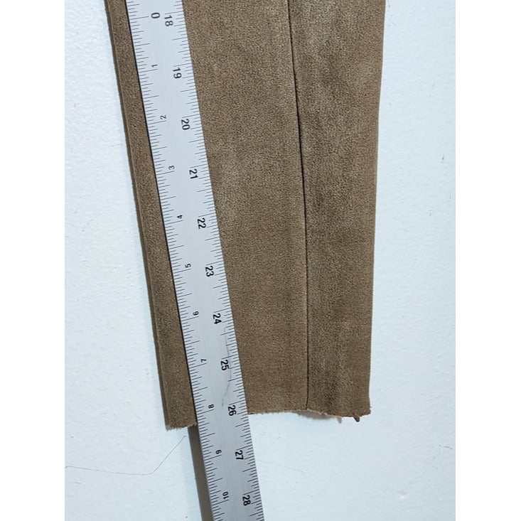 Zara Brown Faux Suede Skinny Ankle Pants Size Medium