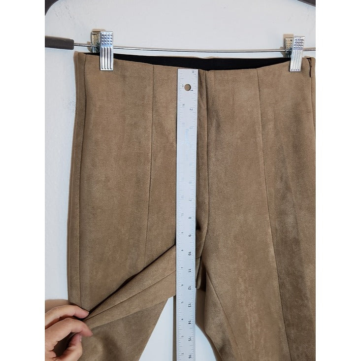 Zara Brown Faux Suede Skinny Ankle Pants Size Medium
