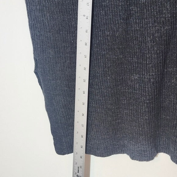 Eileen Fisher Gray Ribbed Knit Linen Tunic Size Medium