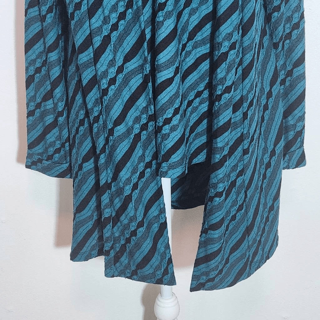 Dana Buchman Teal Green and Black Cardigan with Matching Tee Size Medium
