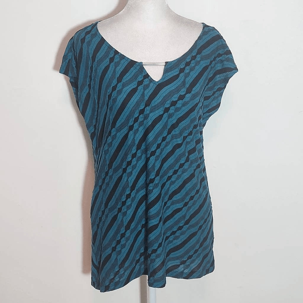 Dana Buchman Teal Green and Black Cardigan with Matching Tee Size Medium