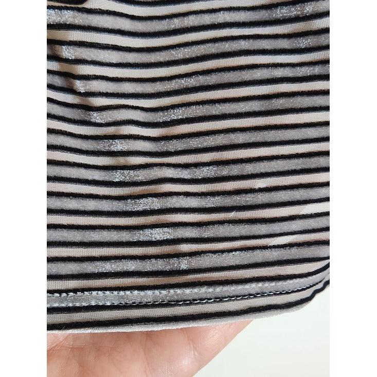 Agnes & Dora Gray Velvet Stripe Top Size XL