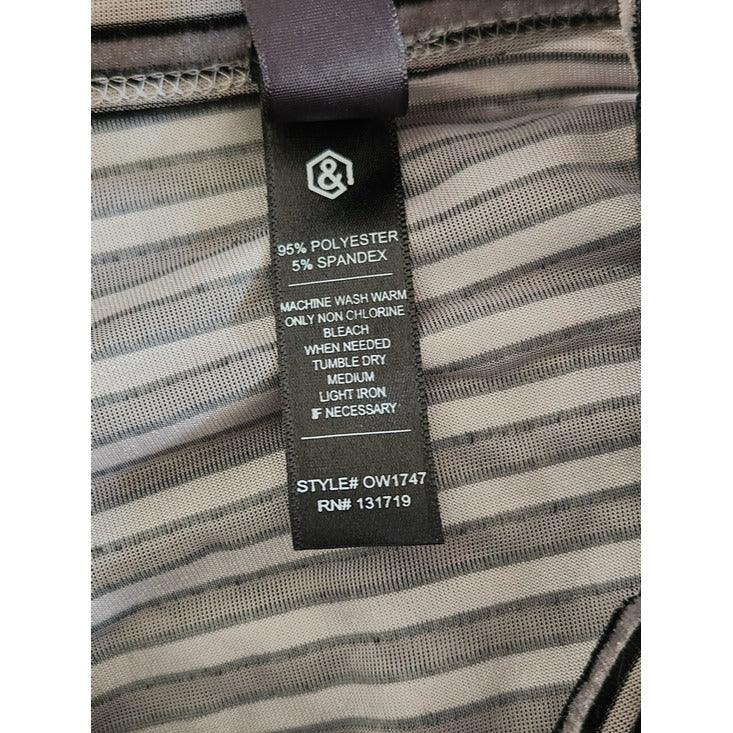 Agnes & Dora Gray Velvet Stripe Top Size XL