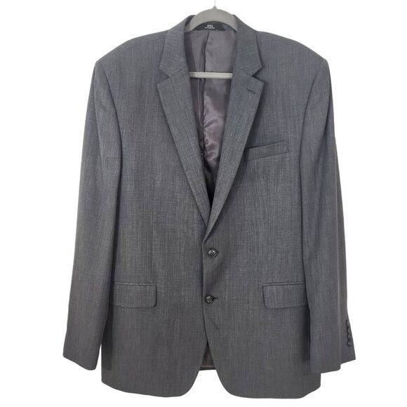 Haggar Gray Sport Coat Size 44L Men's Gray Blazer Gray Wedding Guest Jacket