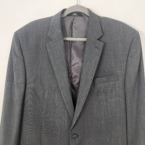 Haggar Gray Sport Coat Size 44L Men's Gray Blazer Gray Wedding Guest Jacket