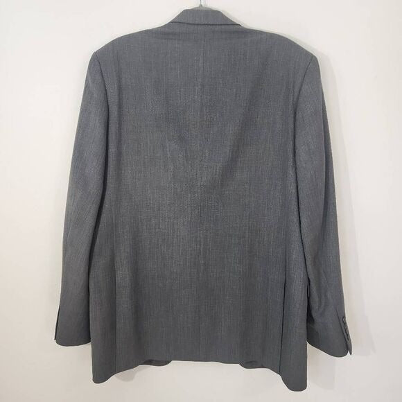 Haggar Gray Sport Coat Size 44L Men's Gray Blazer Gray Wedding Guest Jacket
