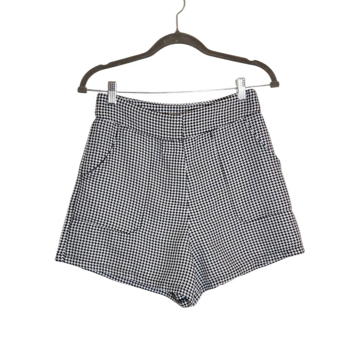 TCEC Black and White Houndstooth High Waist Shorts Size Medium
