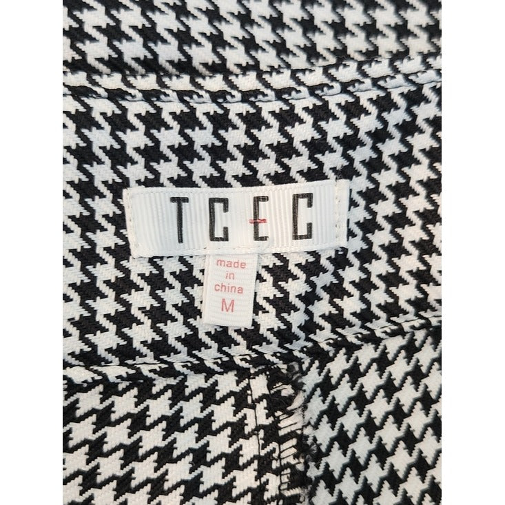 TCEC Black and White Houndstooth High Waist Shorts Size Medium