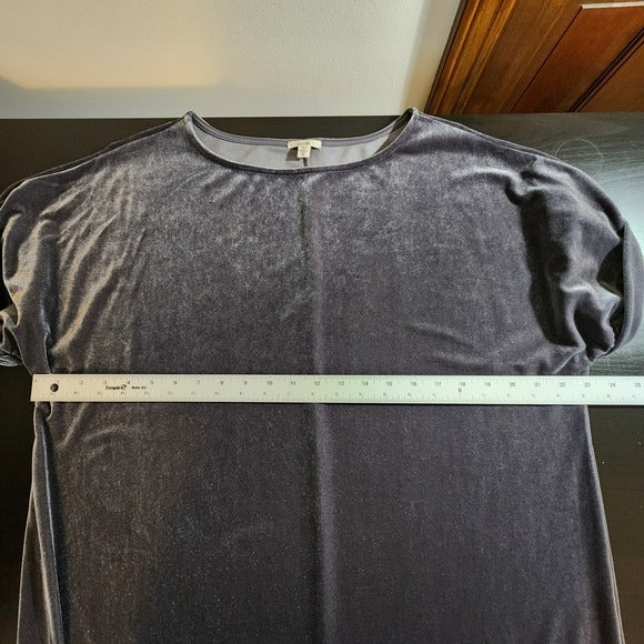 Ecote Pewter Gray Velour Mini T-Shirt Dress Size Large