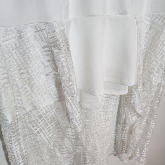 Ashley  Stewart White Peplum Top Size 26/28 NWT