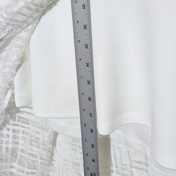 Ashley  Stewart White Peplum Top Size 26/28 NWT