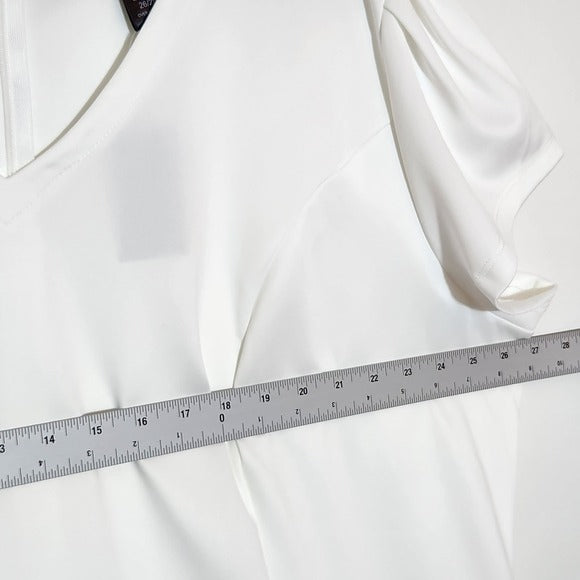 Ashley  Stewart White Peplum Top Size 26/28 NWT