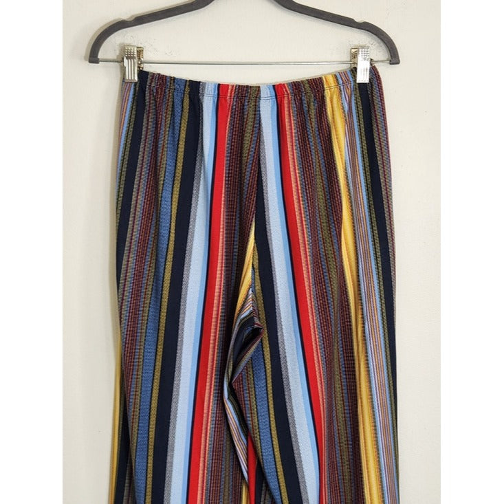 Melissa Paige Multicolor Striped Pull On Pants Size Petite Large