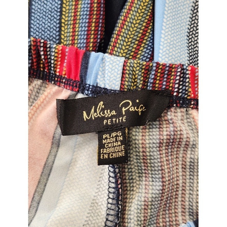 Melissa Paige Multicolor Striped Pull On Pants Size Petite Large