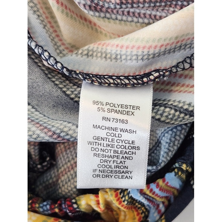 Melissa Paige Multicolor Striped Pull On Pants Size Petite Large