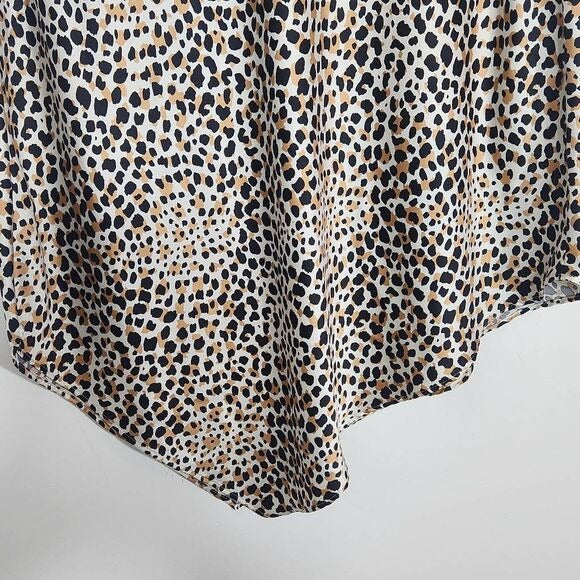 Forever 21 Asymmetrical Leopard Print Midi Skirt Size 3X Leopard Print Skirt