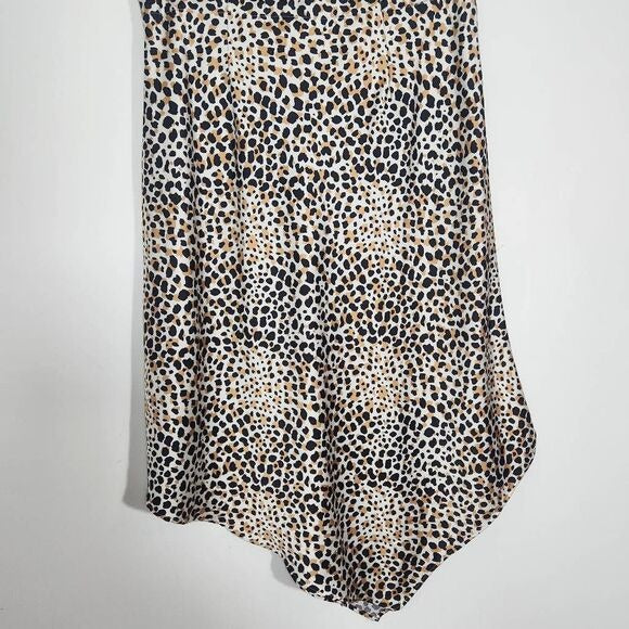 Forever 21 Asymmetrical Leopard Print Midi Skirt Size 3X Leopard Print Skirt