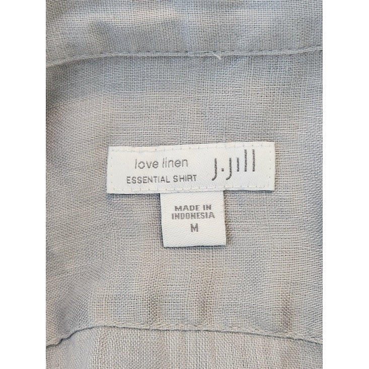 J. Jill Gray Linen Tunic Button Down Shirt Size Medium