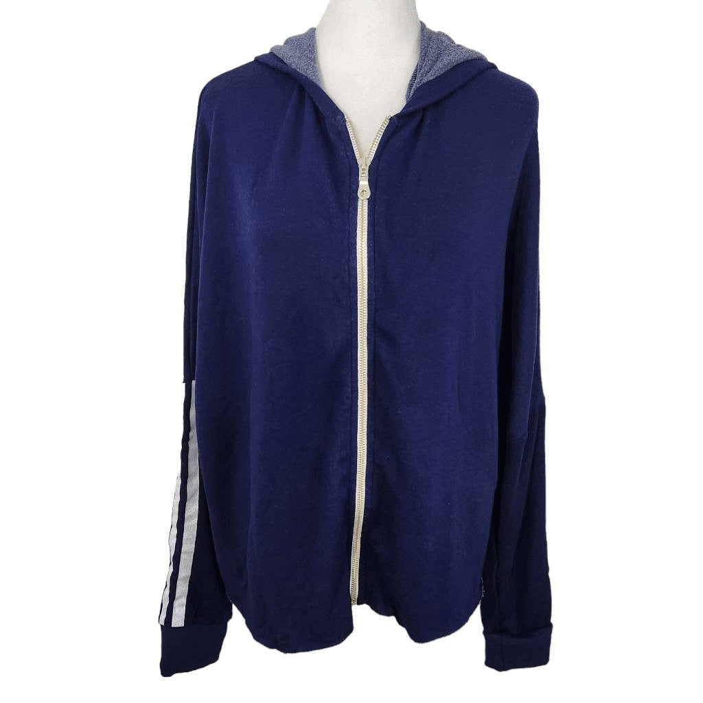 Michael Lauren Navy Zip-Up Hoodie Sweatshirt Size Medium NWT Revolve Blue Hoodie