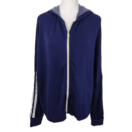 Michael Lauren Navy Zip-Up Hoodie Sweatshirt Size Medium NWT Revolve Blue Hoodie