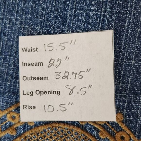 Coldwater Creek Boho Capri Jeans with Brown Embroidery Size 14