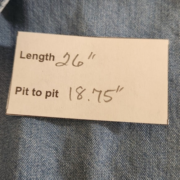 Lucky Brand Blue Chambray Button-Up Shirt Size Small