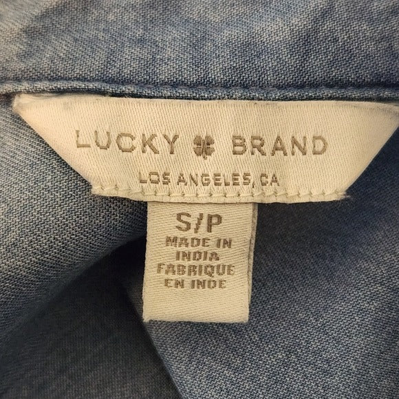 Lucky Brand Blue Chambray Button-Up Shirt Size Small
