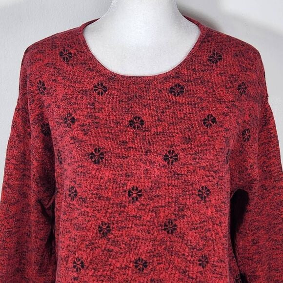 J. Jill Black and Red Sweater Size Small J Jill Aztec Pullover Sweater
