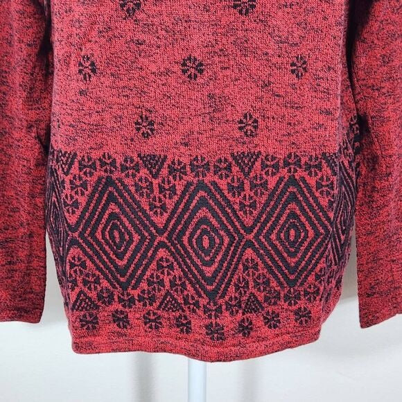 J. Jill Black and Red Sweater Size Small J Jill Aztec Pullover Sweater