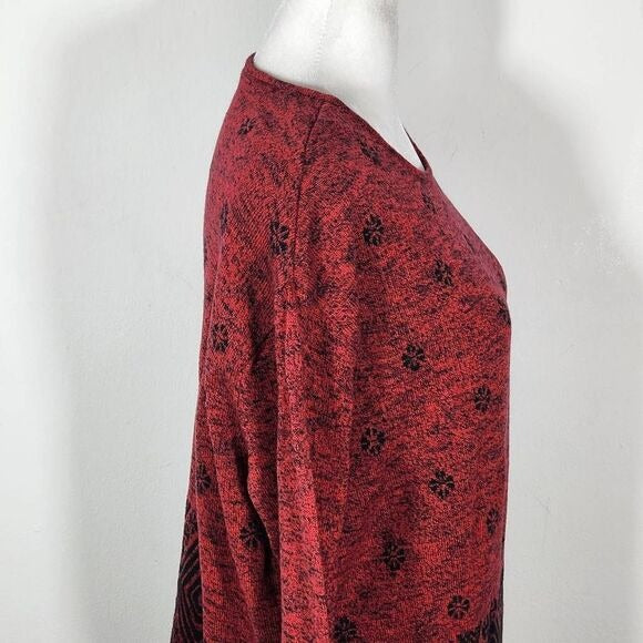 J. Jill Black and Red Sweater Size Small J Jill Aztec Pullover Sweater