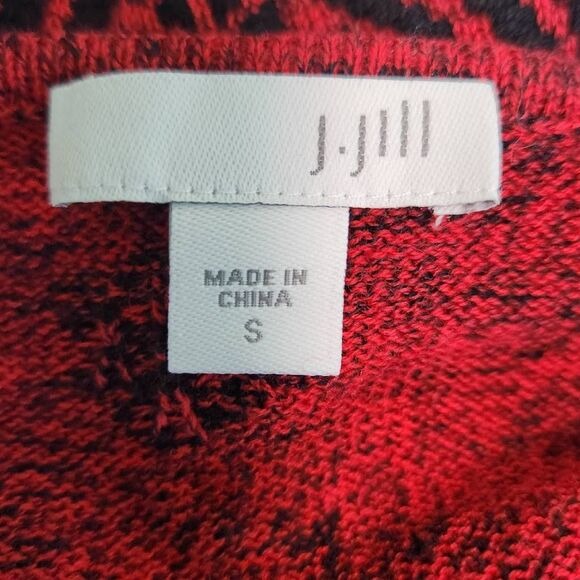 J. Jill Black and Red Sweater Size Small J Jill Aztec Pullover Sweater