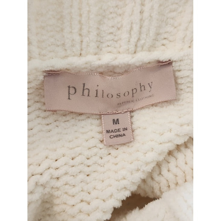 Philosophy Cream Mock Neck Sweater Soft Knit Size Medium