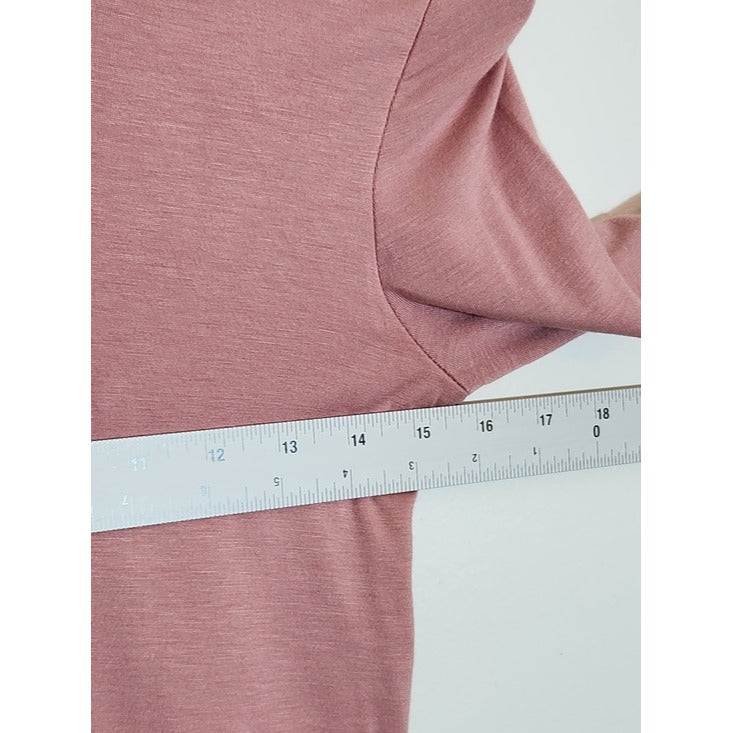 Bar III Dusty Pink Cropped Long Sleeve Tee Size Small NWT