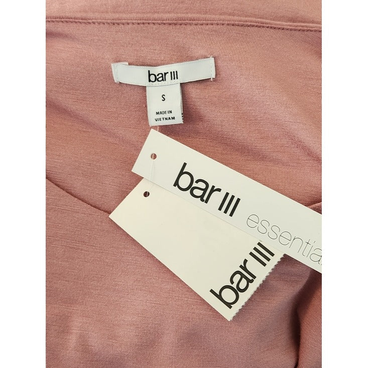 Bar III Dusty Pink Cropped Long Sleeve Tee Size Small NWT