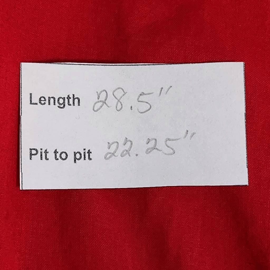 St. John's Bay Red Sleeveless Cotton Blouse with Eyelet Embroidery Size XL