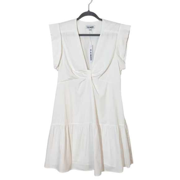 Steve Madden White Cotton A-Line Mini Dress Size Large NWT
